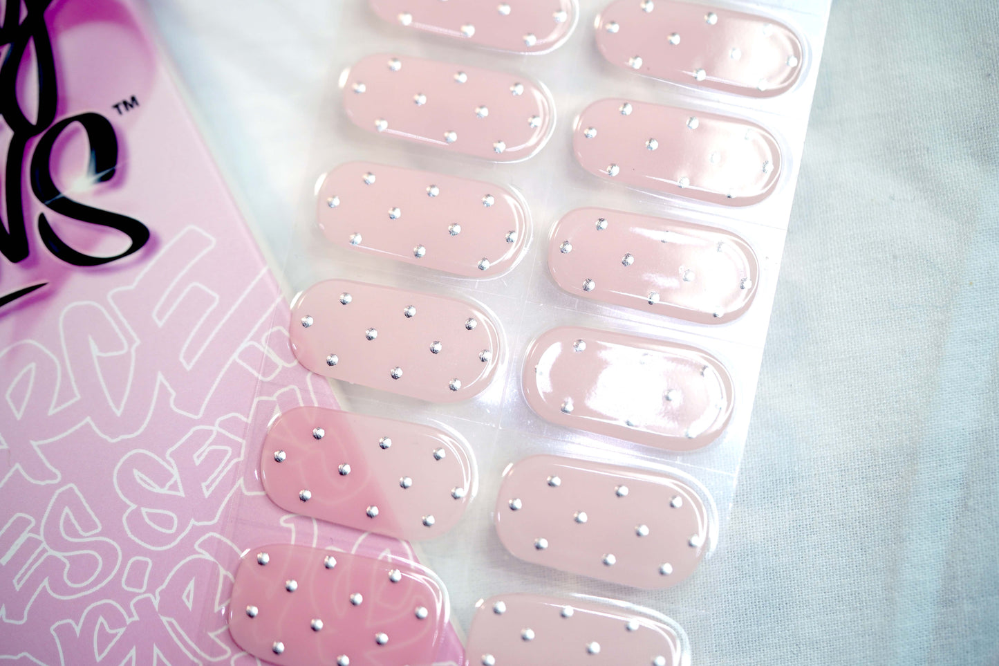 Pink gel nail stickers